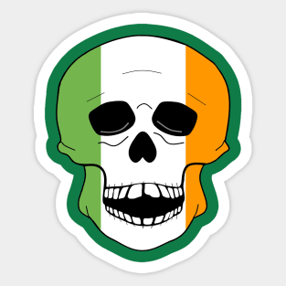 Irish Skull Flag Colors Sticker